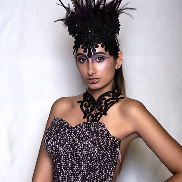 Mina choker - lace costume statement necklace - Picture 1 of 4